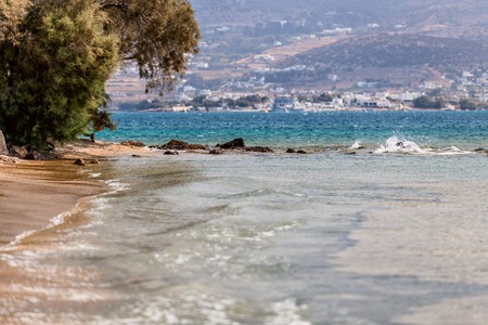 Beautiful nature of Antiparos island of Greece with crystal blue water and amazing views .