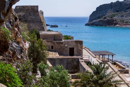 Spinalonga island in Elounda bay of Crete island in Greece.の写真素材