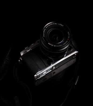 Kyiv, Ukraine: 16 DECEMBER 2019 Isolated Fujifilm camera