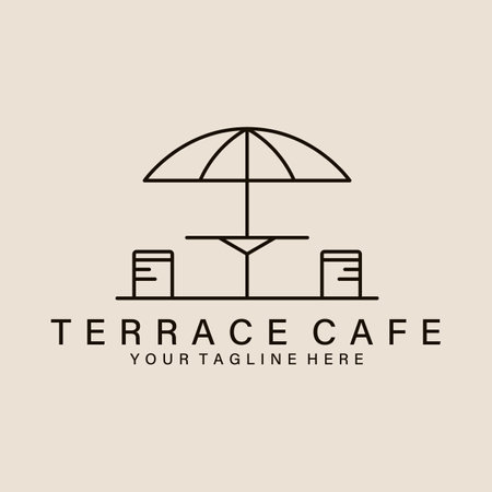 Terrace cafe art logo, icon and symbol, vector illustration designのイラスト素材