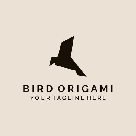 Bird origami logo vintage, icon and symbol, vector illustration designのイラスト素材