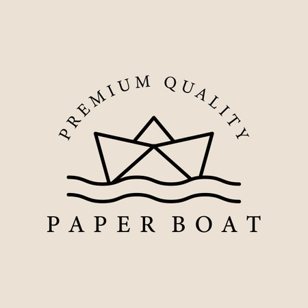 Paper boat art logo, icon and symbol, vector illustration designのイラスト素材
