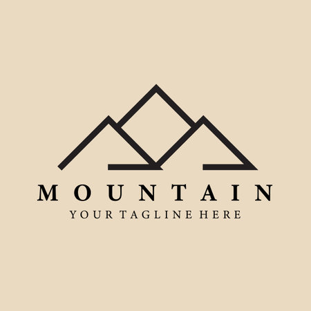 mountain line art logo, icon and symbol, vector illustration designのイラスト素材