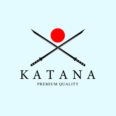Katana sword line art , icon and symbol, vector illustration designのイラスト素材
