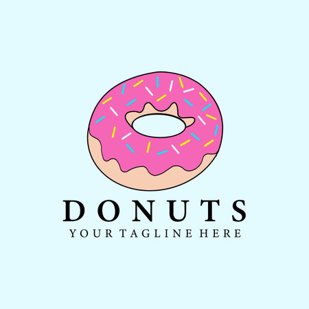 donuts vintage logo, icon and symbol, vector illustration designのイラスト素材