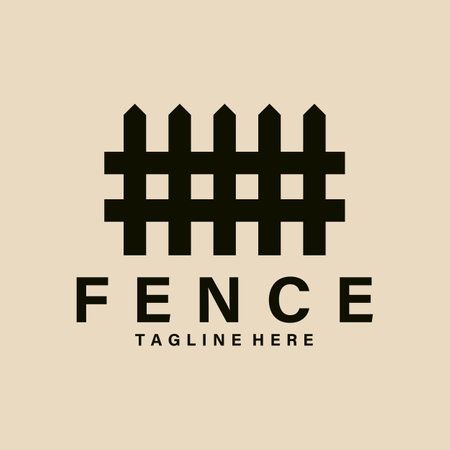 Fence vintage logo, icon and symbol, vector illustration designのイラスト素材
