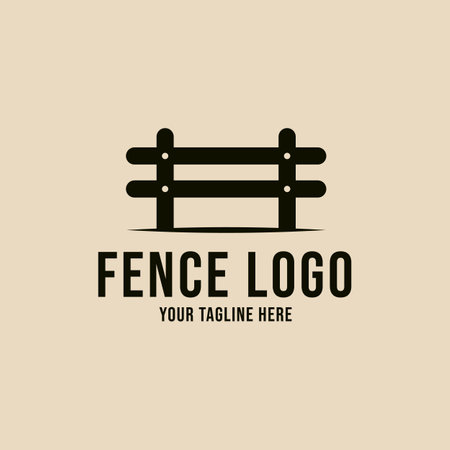 Fence vintage logo, icon and symbol, vector illustration designのイラスト素材