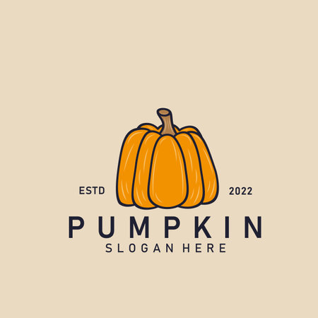 Pumpkin vintage logo, icon and symbol, vector illustration designのイラスト素材
