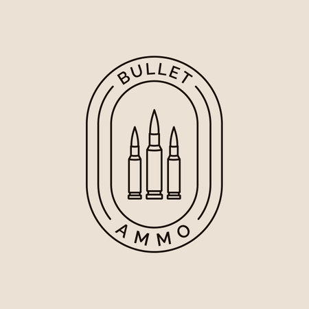 Bullet line art logo, icon with emblem and symbol, vector illustration designのイラスト素材