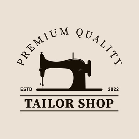 Tailor shop vintage logo, icon and symbol, vector illustration designのイラスト素材