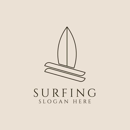 surfboard logo template vector icon illustration design.surfing logo templateのイラスト素材