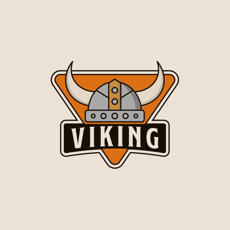 Viking Helmet logo design vector illustration for Cross Fit Gym, Game Club, Sport Club logo designのイラスト素材