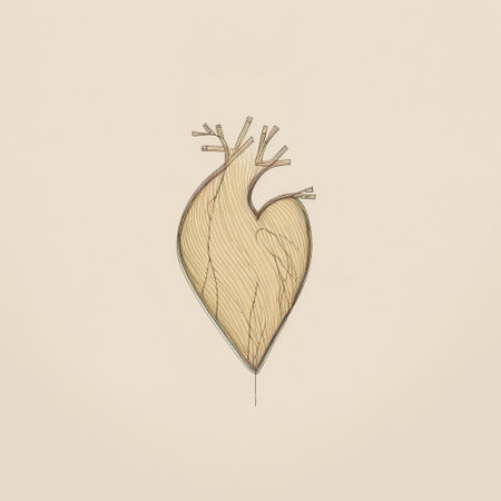 Hand drawn anatomically shaped heart illustration, great for Valentine's dayの素材