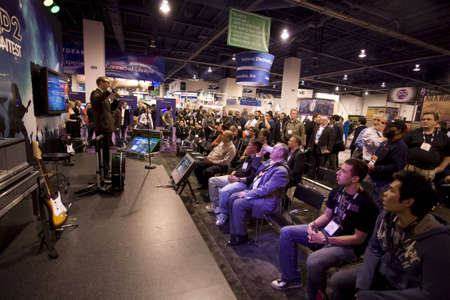 LAS VEGAS - JANUARY 8, 2009: The announcement of the Rockband 2 Contest at the 2009 Consumer...