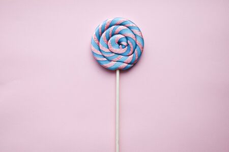 Pink background with Lollipop. Romantic card. Valentine's day. Women's day. March 8.