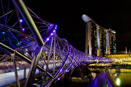 Singapore City Night Skylineのeditorial素材