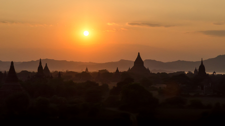 Stupas and pagodas of Bagan ancient  Myanmarの写真素材