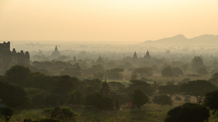 Stupas and pagodas of Bagan ancient  Myanmarの写真素材