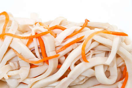 shards marinated squid with carrot