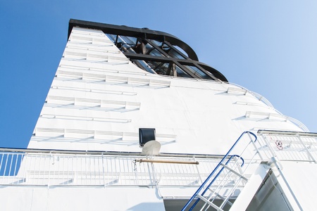 Big engine pipes on a big cruise ship の写真素材