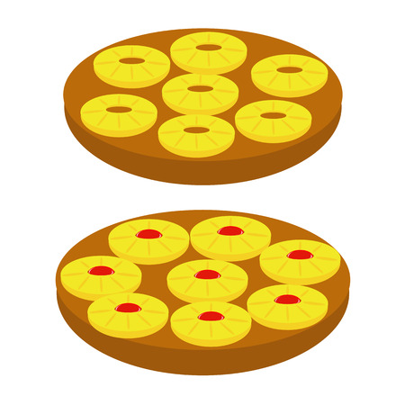 vector silhouette backed Pineapple Upside-down Cakeのイラスト素材