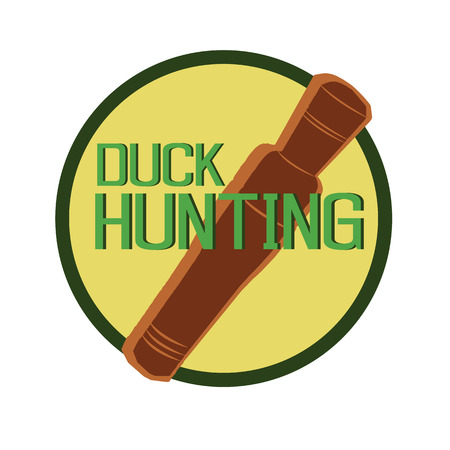 vector design symbol duck call hunting in roundのイラスト素材