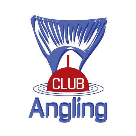 vector emblem of fishing with float silhouette and type anglingのイラスト素材