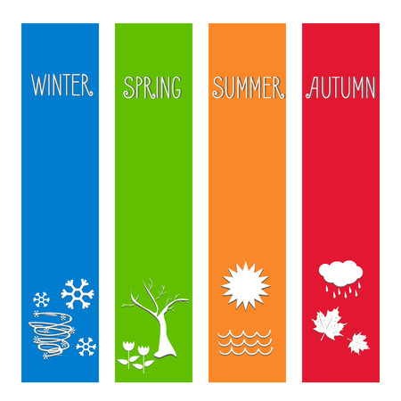 vector illustration Set four seasons symbol Weather for print calendar, web designのイラスト素材