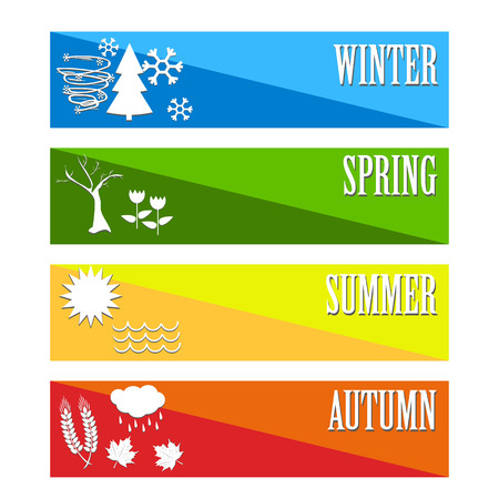 vector illustration Set four seasons symbol Weather for print calendar, web designのイラスト素材