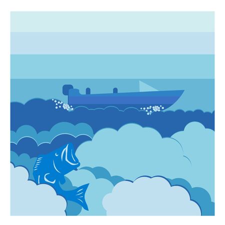 illustration background of sky and seaのイラスト素材