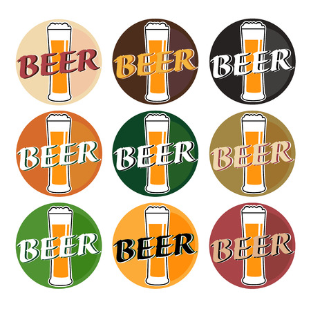 vector set coaster with beer glasses on different colors backgroundのイラスト素材