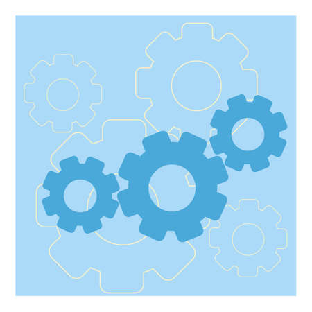 vector illustration background with gears in dark and light bright colorsのイラスト素材