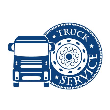vector illustration design hevy truck automobile service for trade or tire buisnessのイラスト素材