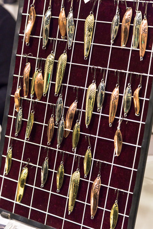 SANKT-PETERBURG, RUSSIA - 25 MARCH 2016: exhibition "hunting and fishing". stands and fishing products of the participating companies in the exhibition center "Expoforum"のeditorial素材