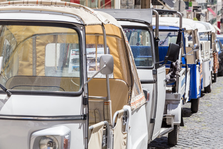 tuk-tuk - small transport for tourists on european street