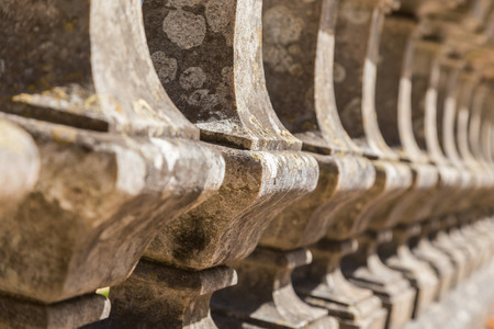 detail balustrade with column in old parkの写真素材