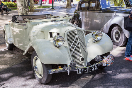 Lisbon, Portugal - september 24, 2017: Reto car show on street of the city. european and american...