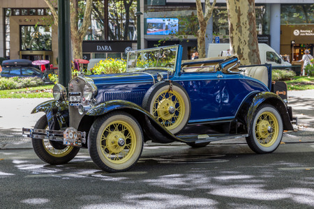 Lisbon, Portugal - september 24, 2017: Reto car show on street of the city. european and american...
