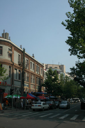 a street in the city.の写真素材