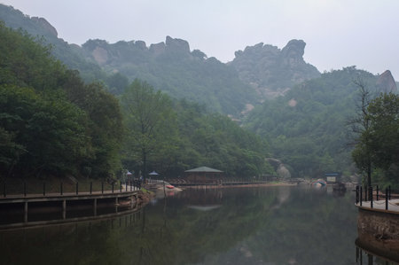 Waterfall in the forestの写真素材