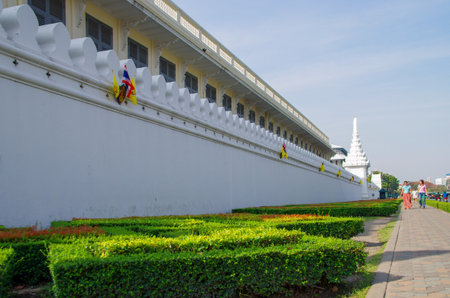 buddhist temple in bangkok, thailand, public placeの写真素材