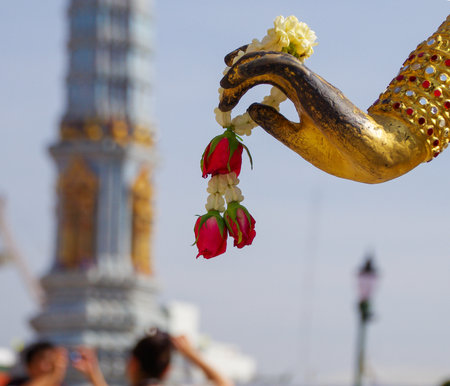 Thai buddha statue in Wat Arun, Bangkok, Thailandの写真素材