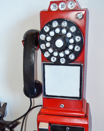 Old telephone with blank space for your text or image. Retro style.の写真素材