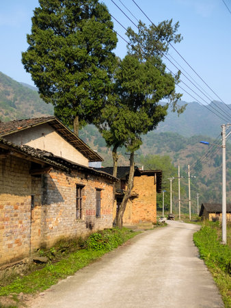 Village in the mountains, north china, closeup of photoの写真素材