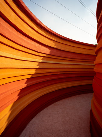 Colorful modern architecture in the city. Abstract background and texture.の写真素材