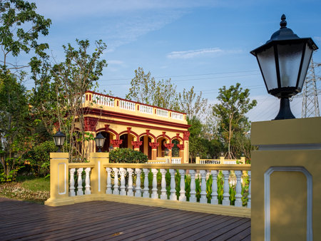 Pavilion in the park at sunny day,Thailand.の写真素材