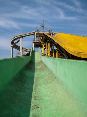 View of a roller coaster in a park in Barcelona, Spain.の写真素材
