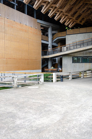 HANGZHOU, CHINA - JULY 08, 2017: Interior view of an atrium at the China Academy of Art. The space...