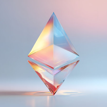 crystal cube on a white background. 3d rendering, 3d illustrationの素材