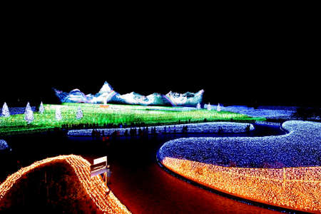 IE Prefecture, Japan-Oct 31, 2015: It is the illuminations of "Nabana no Sato" is in Kuwana, Mie Prefectureのeditorial素材